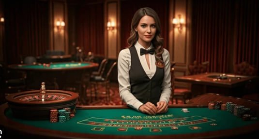 syair singapore live-dealer table interface on mobile showing blackjack game with real dealer